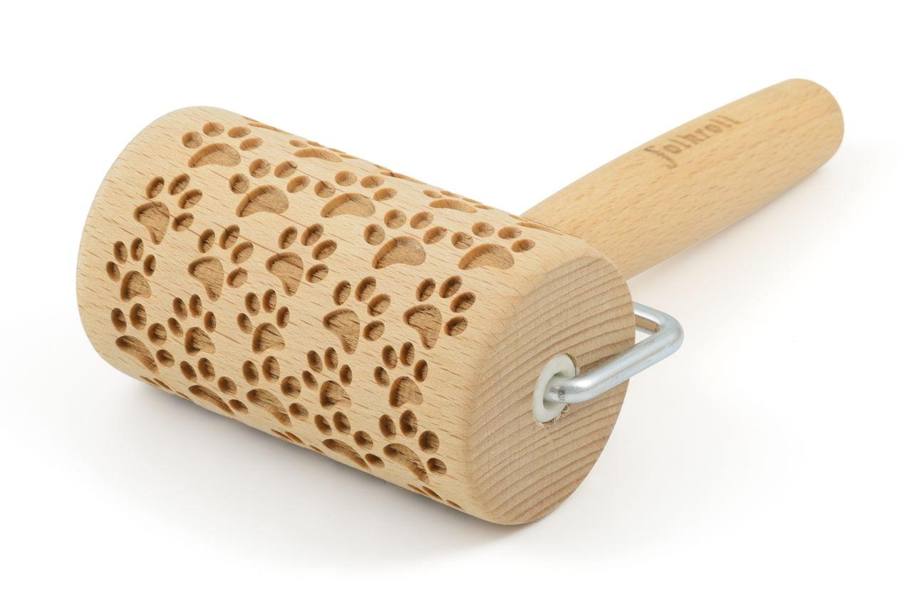 Folkroll Teigrolle mit Motiv Mini Hundepfoten 1