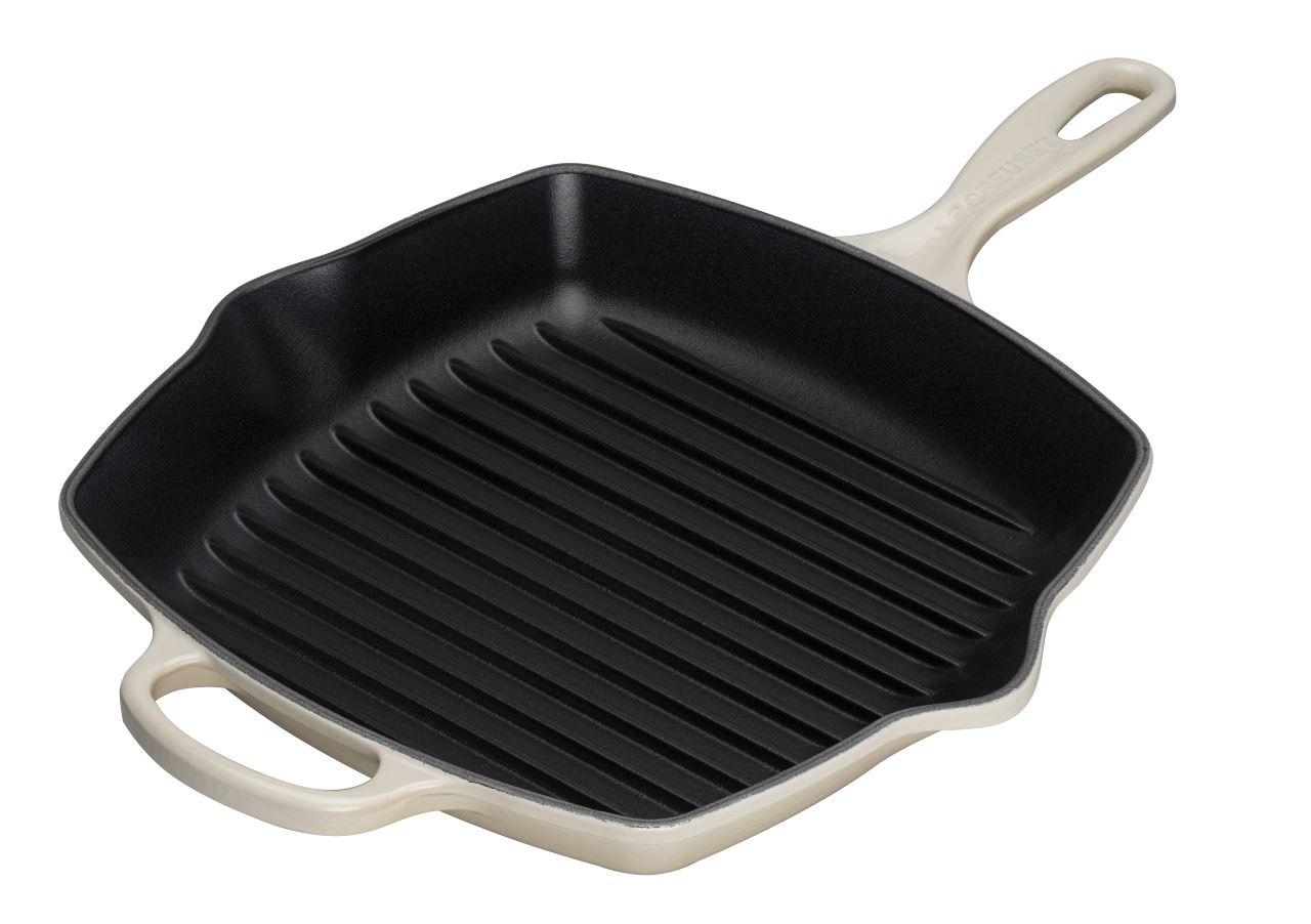 Le Creuset Grillpfanne 26 cm viereckig meringue / creme 3