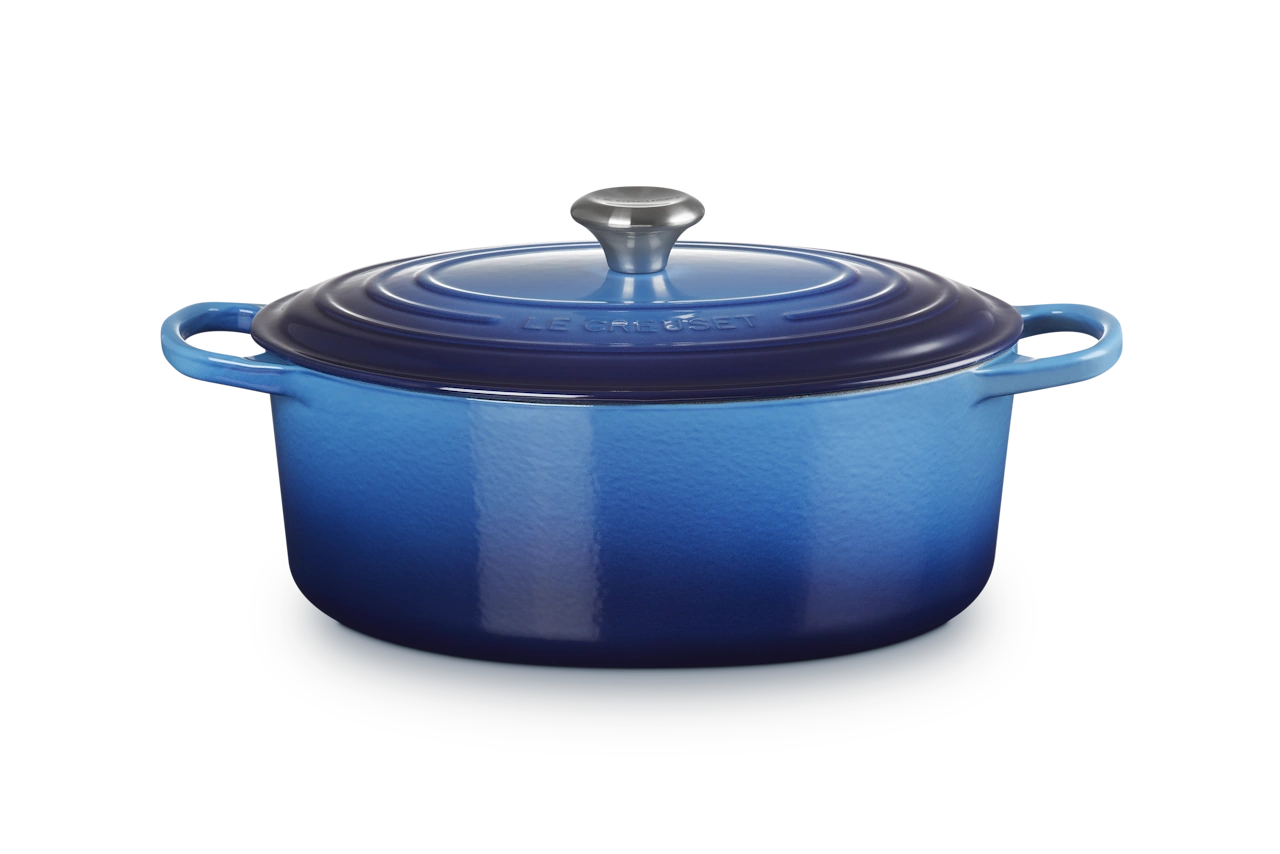 Le Creuset Gusseisen Bräter oval 31 cm azure / blau 2