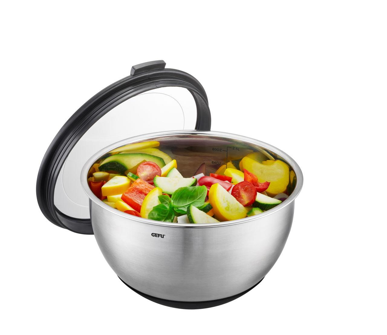 Gefu Edelstahl Schüssel mit Deckel 20 cm 1