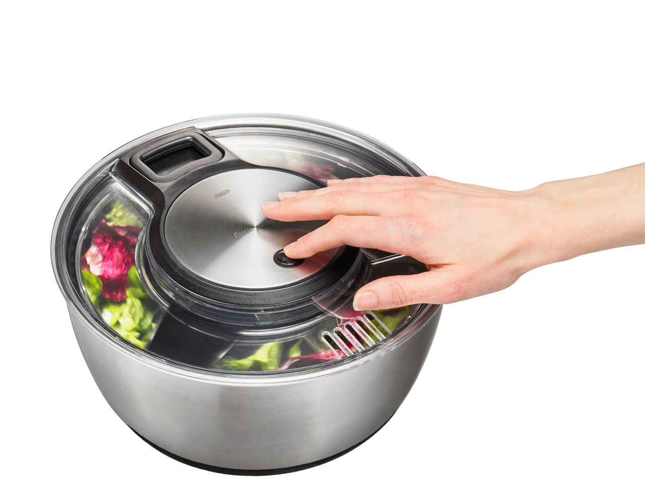 Gefu Edelstahl Salatschleuder Speedwing mit Edelstahlschüssel 3