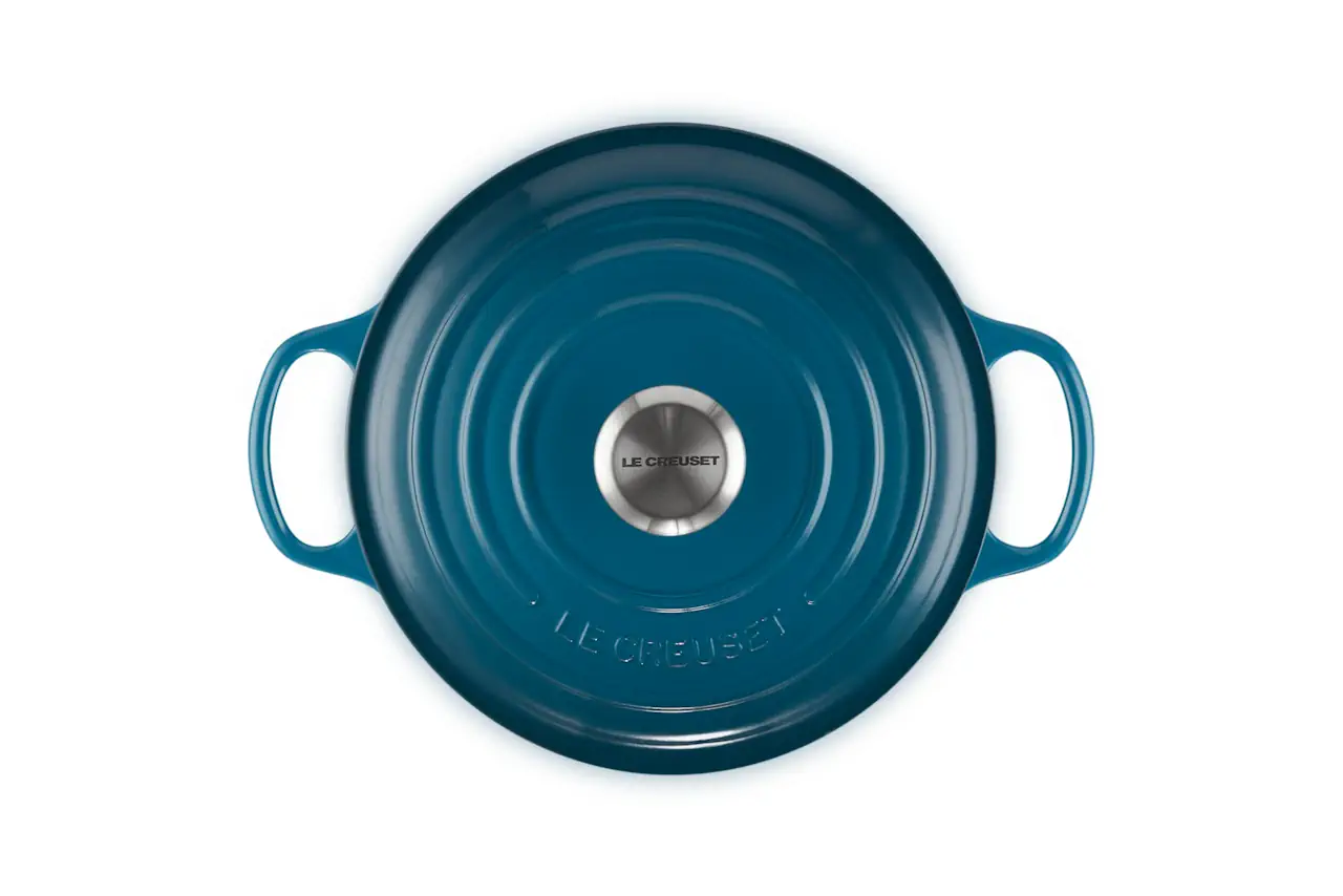 Le Creuset Gusseisen Topf 24 cm deep teal / grünblau 4