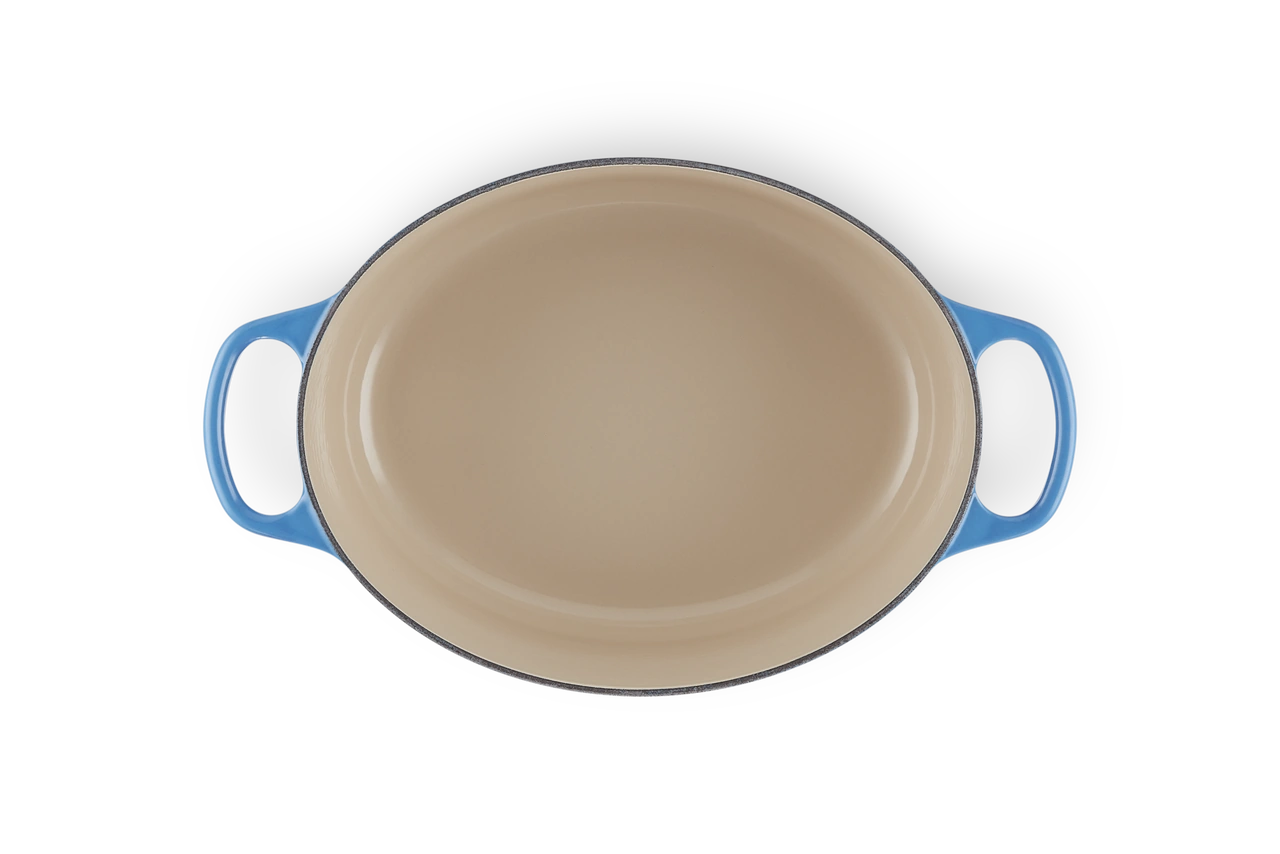 Le Creuset Gusseisen Bräter oval 29 cm azure / blau 3