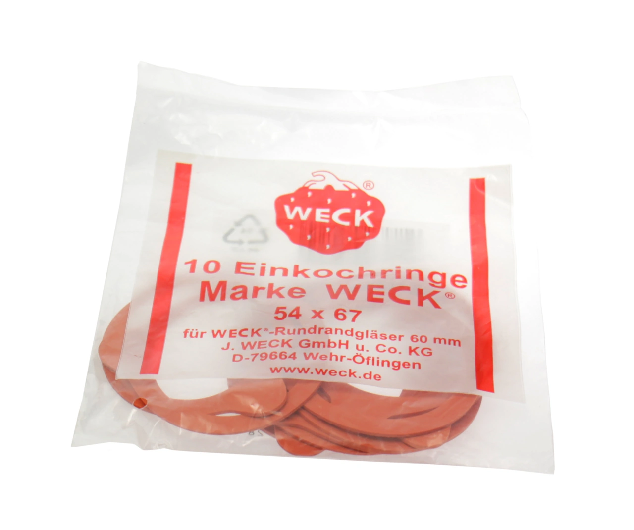 10 Einkochringe 54 x 67 Weck