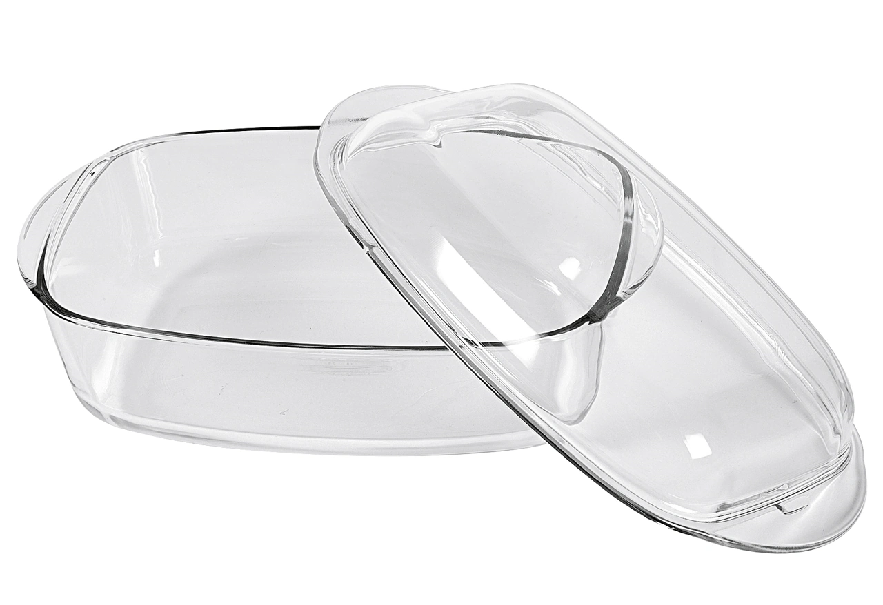 Pyrex Glas Auflaufform mit Deckel rechteckig