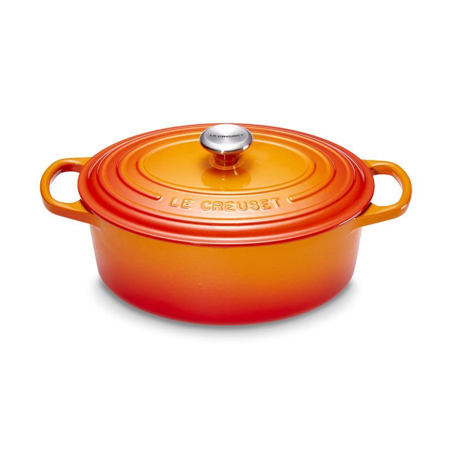 Le Creuset Gusseisen Bräter oval 27 cm ofenrot / orange 1