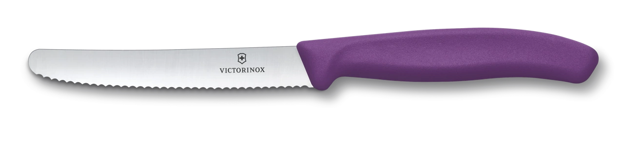 Victorinox Küchenmesser mit Wellenschliff lila lila 1
