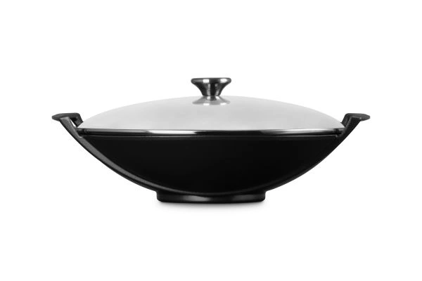 Le Creuset Gusseisen Wok 36 cm schwarz 2
