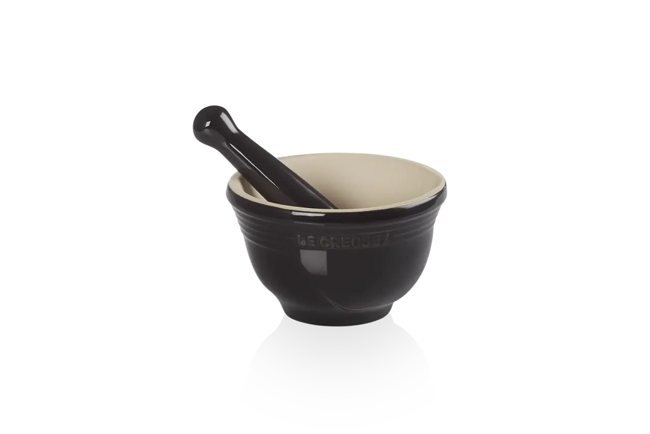 Le Creuset Keramik Mörser schwarz schwarz glänzend 1