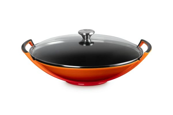 Le Creuset Gusseisen Wok 36 cm ofenrot