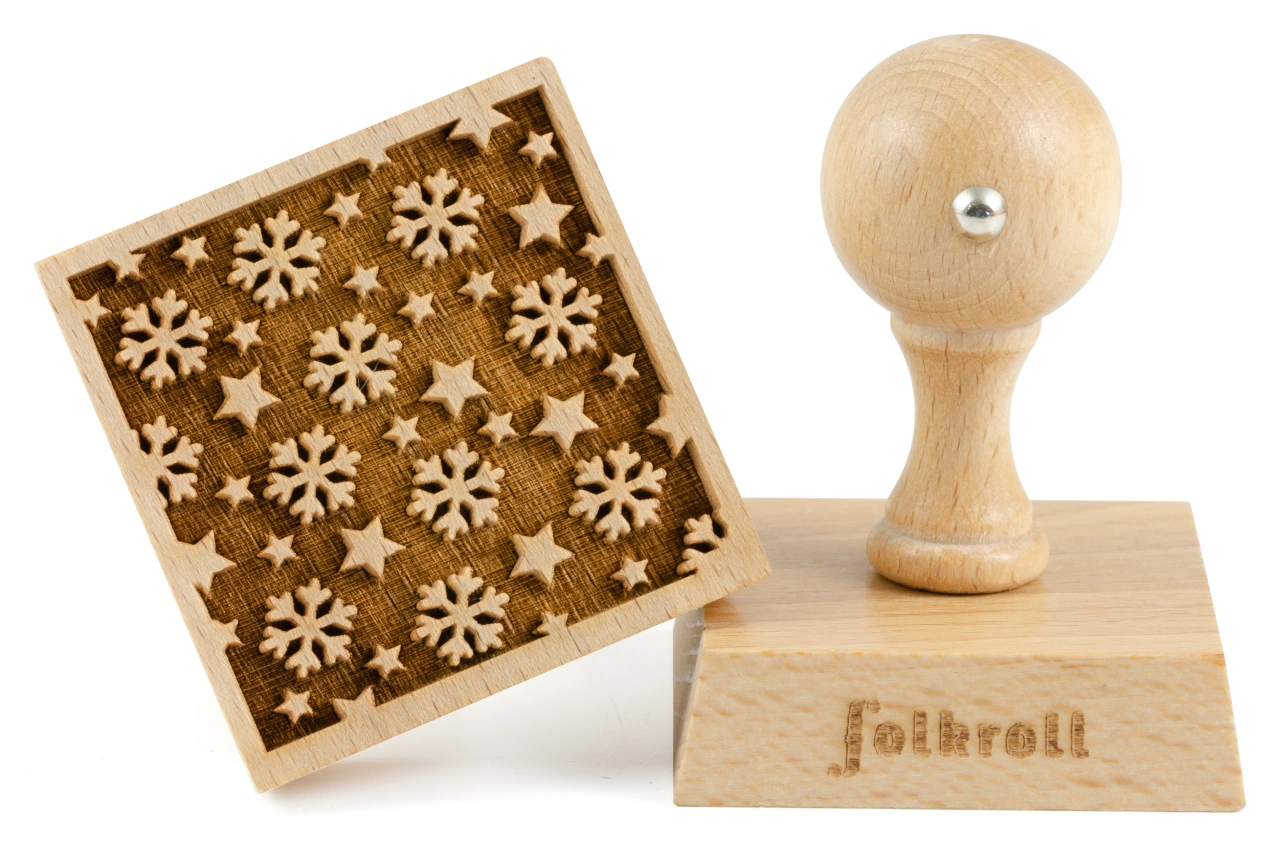 Folkroll 3-D Keksstempel mit Motiv Schneeflocken 1
