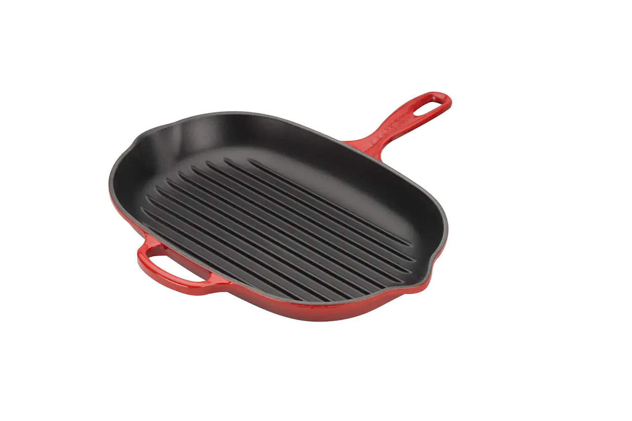 Le Creuset Grillpfanne 32 cm oval kirschrot 1