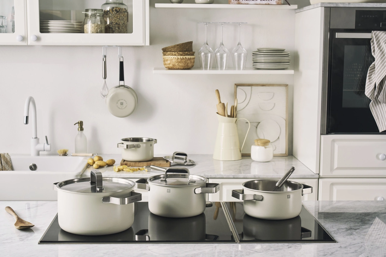 Zwilling Edelstahl Topfset Pure 5teilig elfenbein / creme creme 11