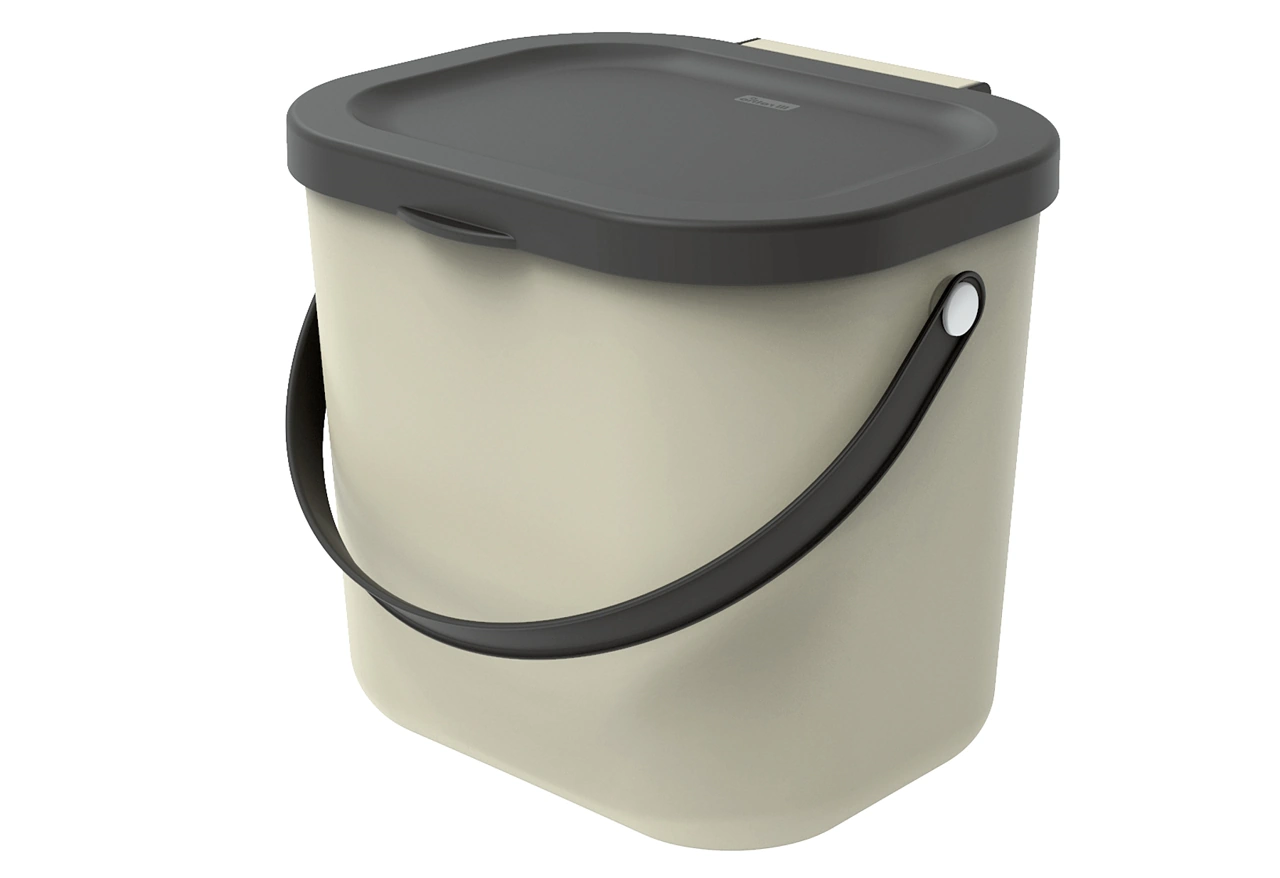 Rotho Bio-Abfallbehälter 6 Liter creme 1