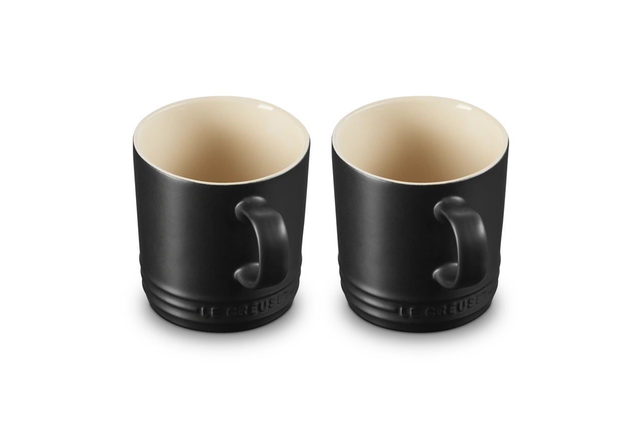 Le Creuset Keramik Becher 2er Set matt schwarz matt schwarz 2