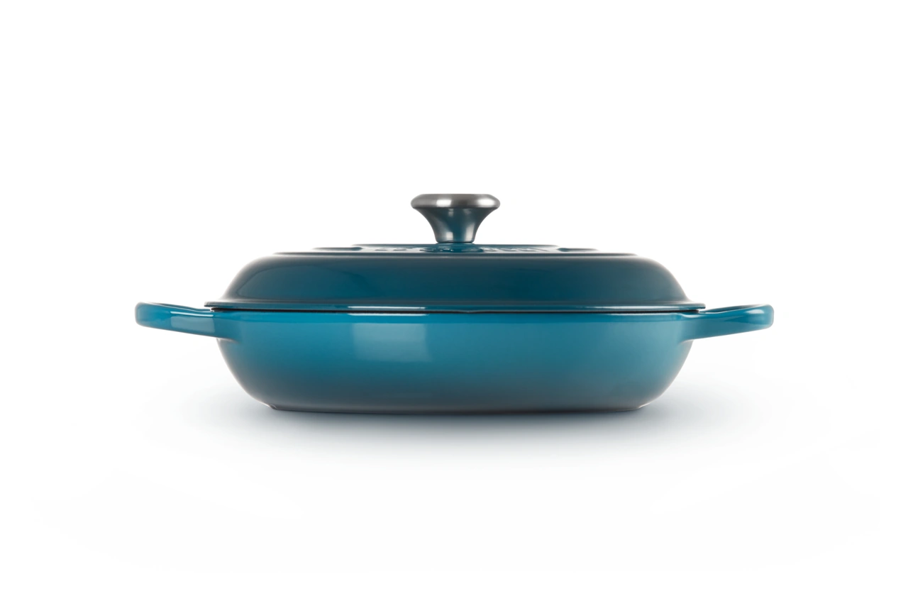 Le Creuset Gusseisen Gourmet Profitopf 30 cm deep teal / grünblau 4