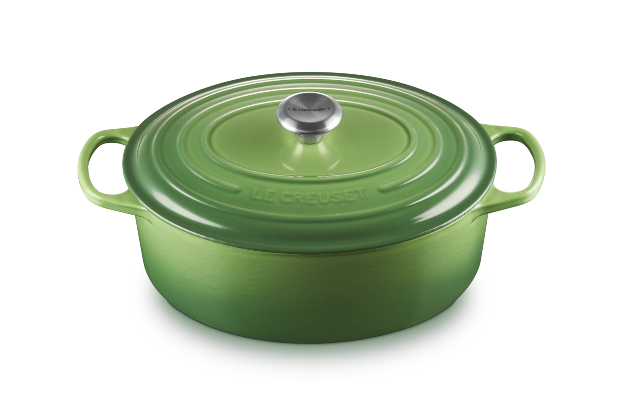 Le Creuset Gusseisen Bräter oval 31 cm bamboo / grün 1