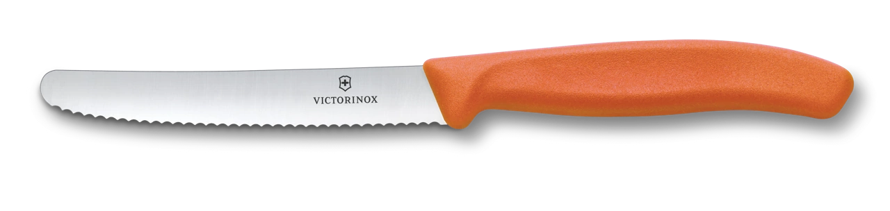 Victorinox Küchenmesser mit Wellenschliff orange