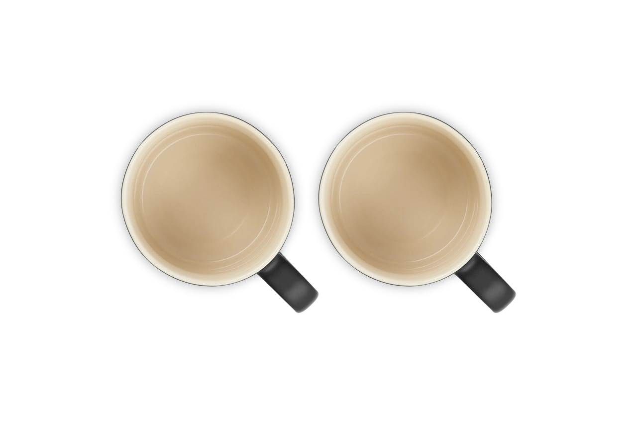 Le Creuset Keramik Becher 2er Set matt schwarz matt schwarz 3