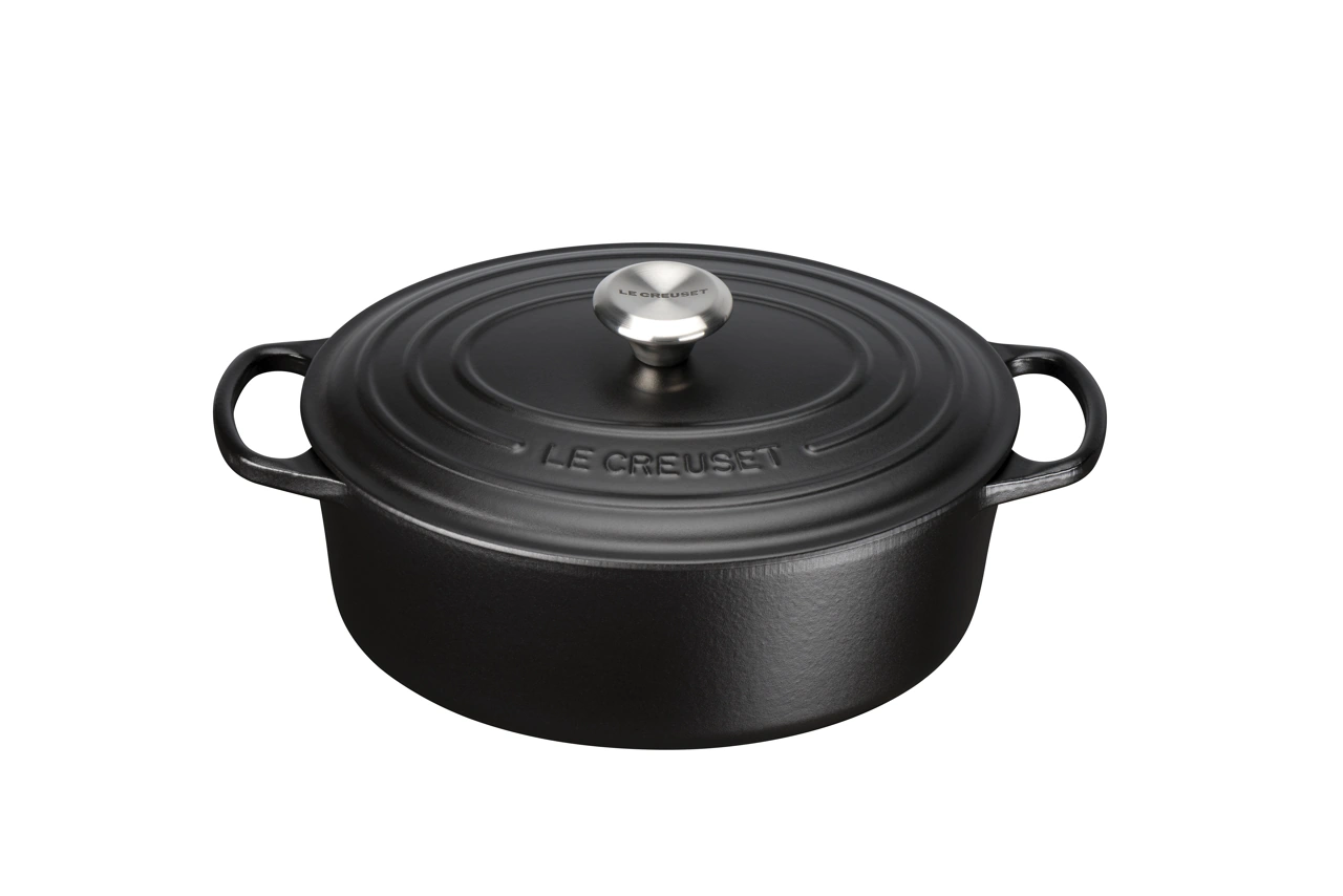Le Creuset Gusseisen Bräter oval 29 cm schwarz schwarz 1