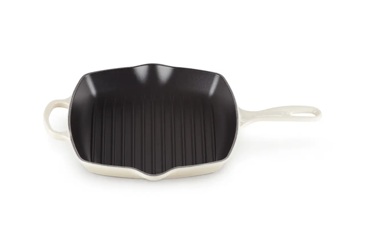 Le Creuset Grillpfanne 26 cm viereckig meringue / creme 4