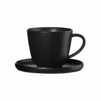 ASA Coppa Kuro Kaffeetasse mit Untertasse schwarz