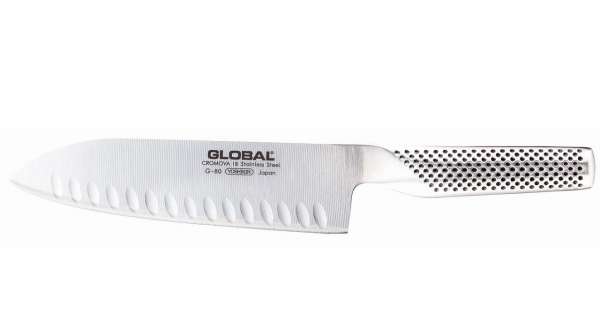 Global Santoku Messer mit schrägen Kullen