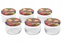 Marmeladenglas bauchig 258 ml Obstdekor 6er Set